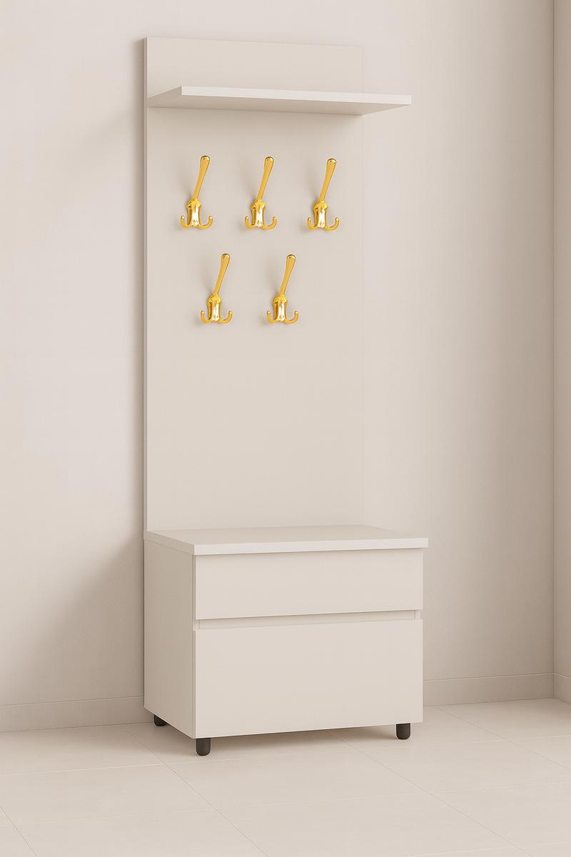Garderoba do przedpokoju DUO 1 190x45x40 cm z lustrem wieszakami szafka na buty kaszmir