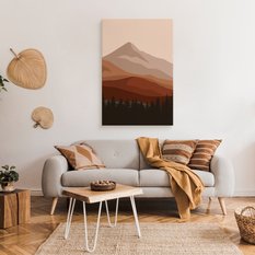 Obraz Na Płótnie Abstrakcja Góry Pejzaż Las Styl Boho Natura 80x120cm - Miniaturka zdjęcia nr 3