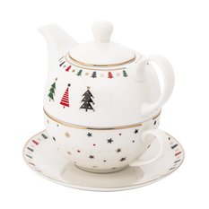 Filiżanka z dzbankiem świąteczny zestaw Tea For One Modern Tree 400 ml - Miniaturka zdjęcia nr 2