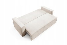 Kanapa 248x96x93 cm sofa z funkcją spania automat i pojemnik sztruks beżowa do salonu - Miniaturka zdjęcia nr 3