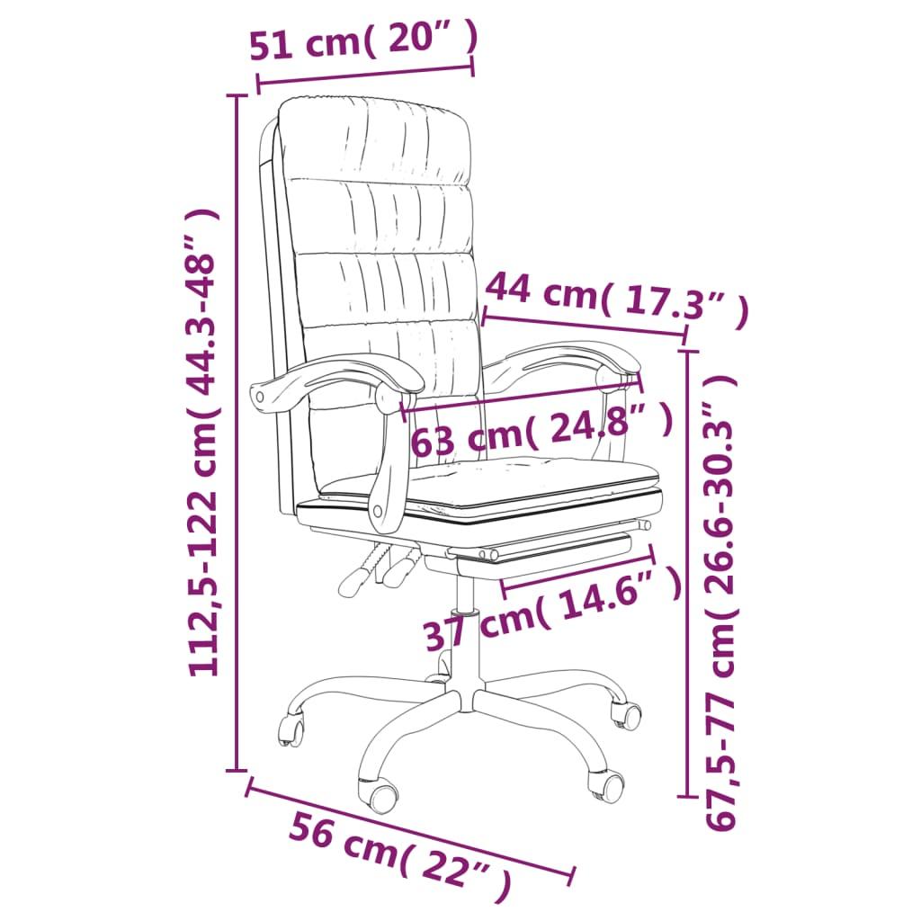 Fotel obrotowy 63x56x122 cm biurowy rozkładany z regulacją wysokości czarny krzesło do biura lub pokoju czy gabinetu nr. 11