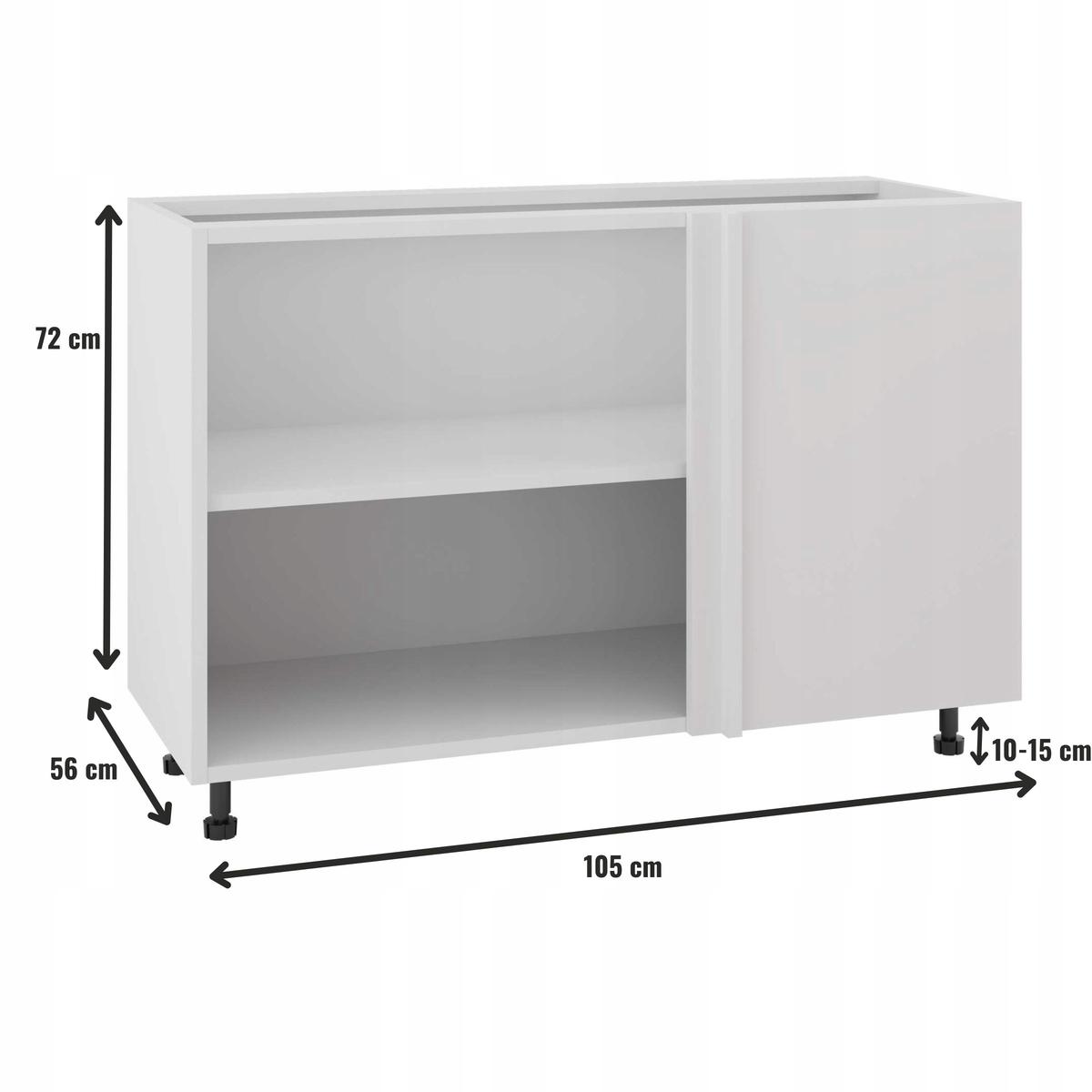 Korpus szafka kuchenna dolna 56x82x120 cm narożna z akcesoriami biały do kuchni nr. 4