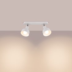 Plafon ELBA 2 biały 18.5x24x47cm nowoczesna lampa E27 do salonu - Miniaturka zdjęcia nr 3