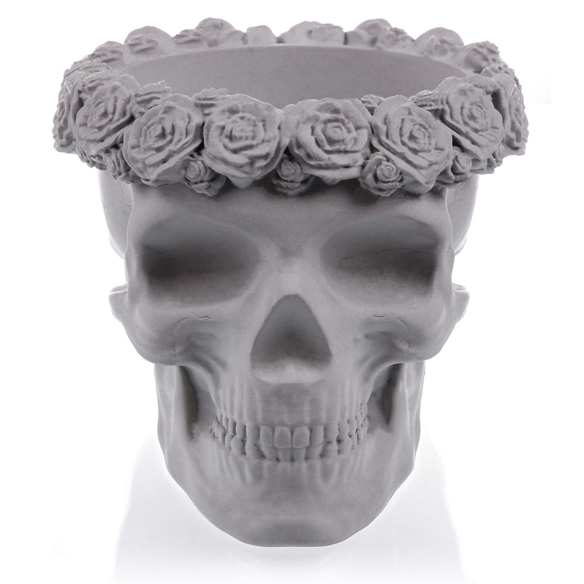 Donica Skull Flowers Unpainted  9 cm nr. 3