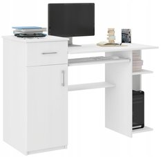 Biurko MODERN 120x50 cm białe z szafką i półkami do biura 