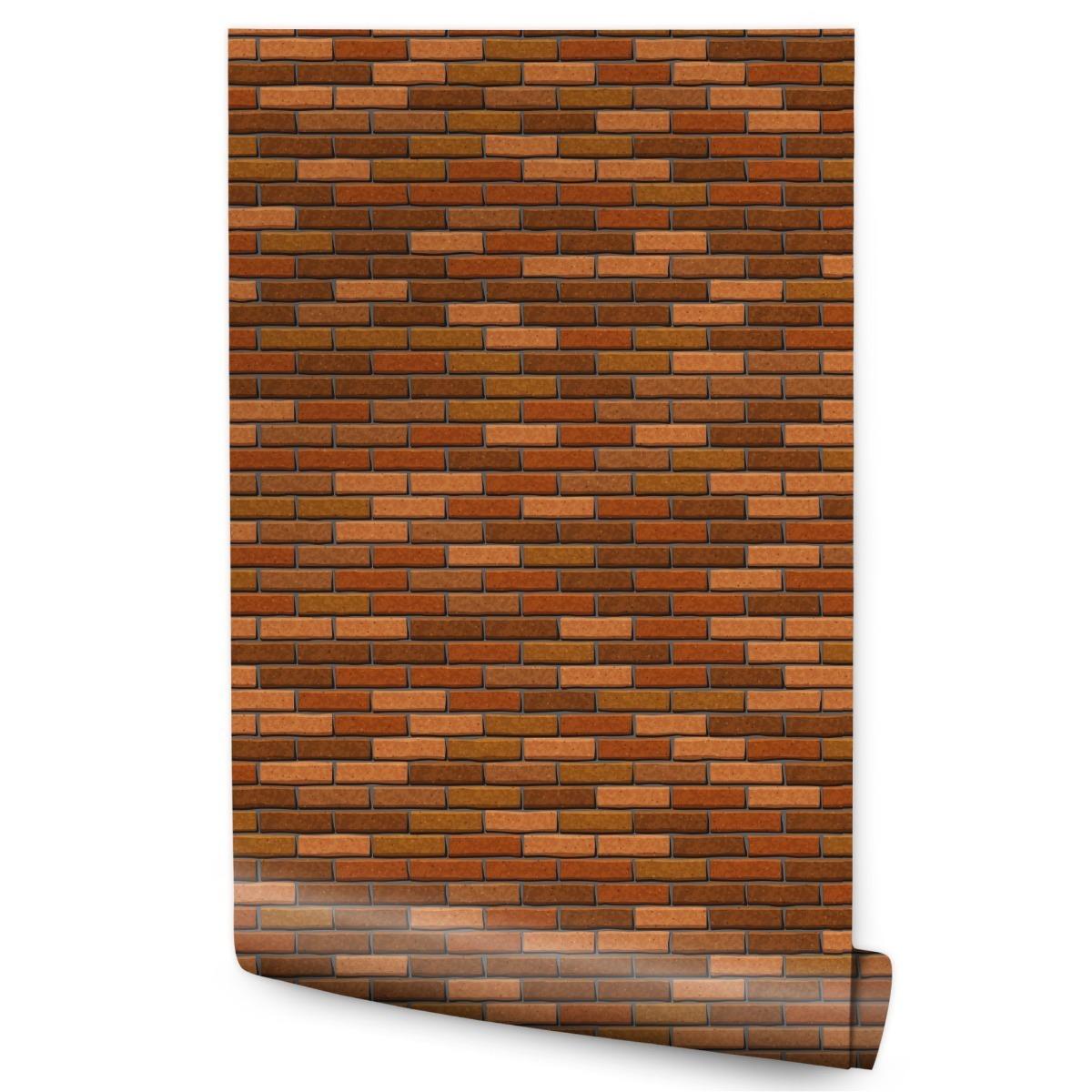 Tapeta Do Salonu Brązowe Postarzane CEGŁY Mur 3D 