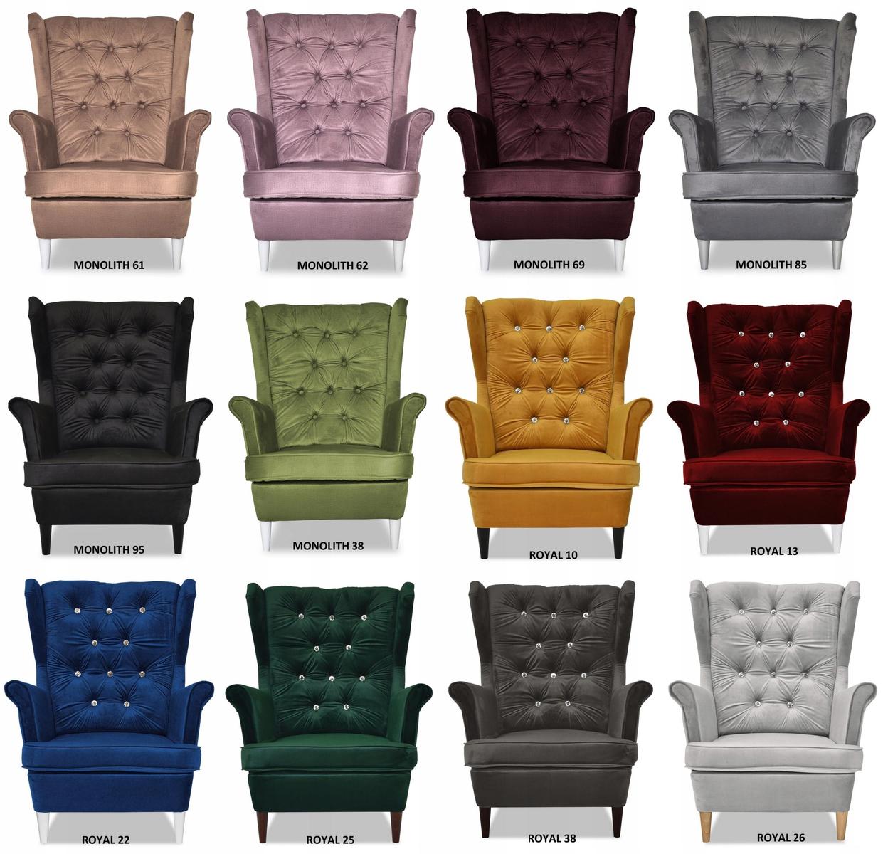 Fotel Uszak poczekalnia w stylu glamour KOBALT nr. 10