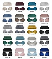 Zestaw wypoczynkowy wersalka fotele jasny błękitny - Miniaturka zdjęcia nr 11