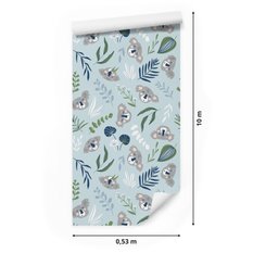 Tapeta Do Pokoju Dzieci Misie KOALA Liście Rośliny 53x1000  - Miniaturka zdjęcia nr 2