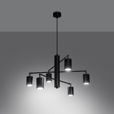 Żyrandol LEMMI 125x77x77cm czarna wisząca lampa GU10 do salonu  - Miniaturka zdjęcia nr 3