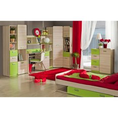 Szafka wisząca 96,2x22x40 cm Lorento z trzema półkami jesion coimbra zieleń limonki do pokoju - Miniaturka zdjęcia nr 5