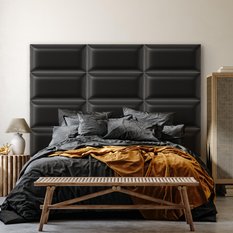 Panele tapicerowane 60x30 na ścianę eko skóra grafitowy - Miniaturka zdjęcia nr 3
