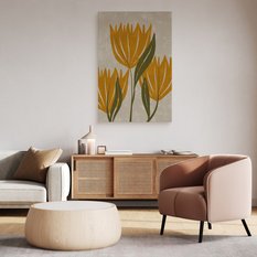 Duży Obraz Do Salonu Pomarańczowe Tulipany Rośliny Styl Boho 80x120cm - Miniaturka zdjęcia nr 6