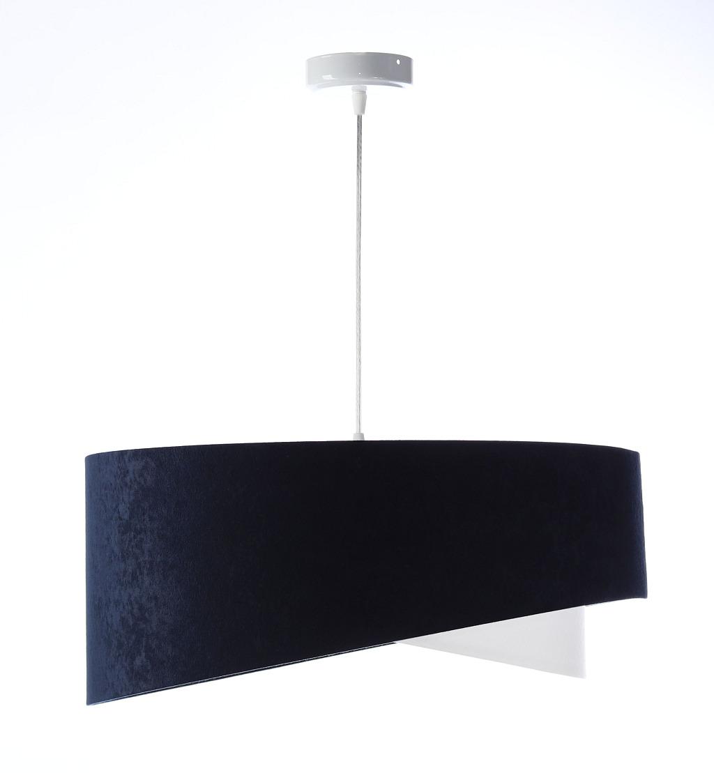 Lampa  50x23x93 cm do salonu sypialni biura wisząca asymetryczna granatowo-biało złota  nr. 4