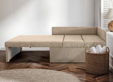 Sofa rozkładana dziecięca Viluś 108x81x78 cm narożnik jednoosobowy do pokoju z funkcją spania i przechowywania dla dzieci beżowy - Miniaturka zdjęcia nr 3