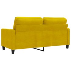 Sofa 158x77x80 cm 2-osobowa tapicerowana aksamitem żółta do salonu - Miniaturka zdjęcia nr 6