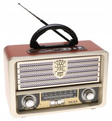 Radio przenośne 23 x 11,5 x 16 cm RETRO z funkcją bluetooth   USB  brązowe - Miniaturka zdjęcia nr 3