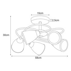 Lampa sufitowa K-JSL-6059/5 AB PLATO 58x30x58 cm do salonu lub pokoju patyna - Miniaturka zdjęcia nr 2