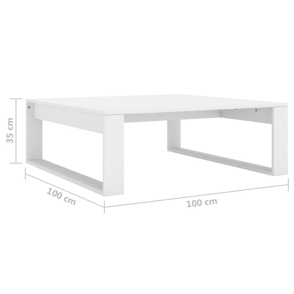 Stolik kawowy 100x100x35 cm stabilny biały do salonu nr. 7