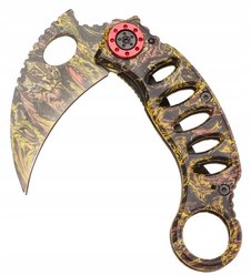 Nóż myśliwski 17 cm / 6,5 cm scyzoryk karambit składany turystyczny survivalowy wielobarwny - Miniaturka zdjęcia nr 3