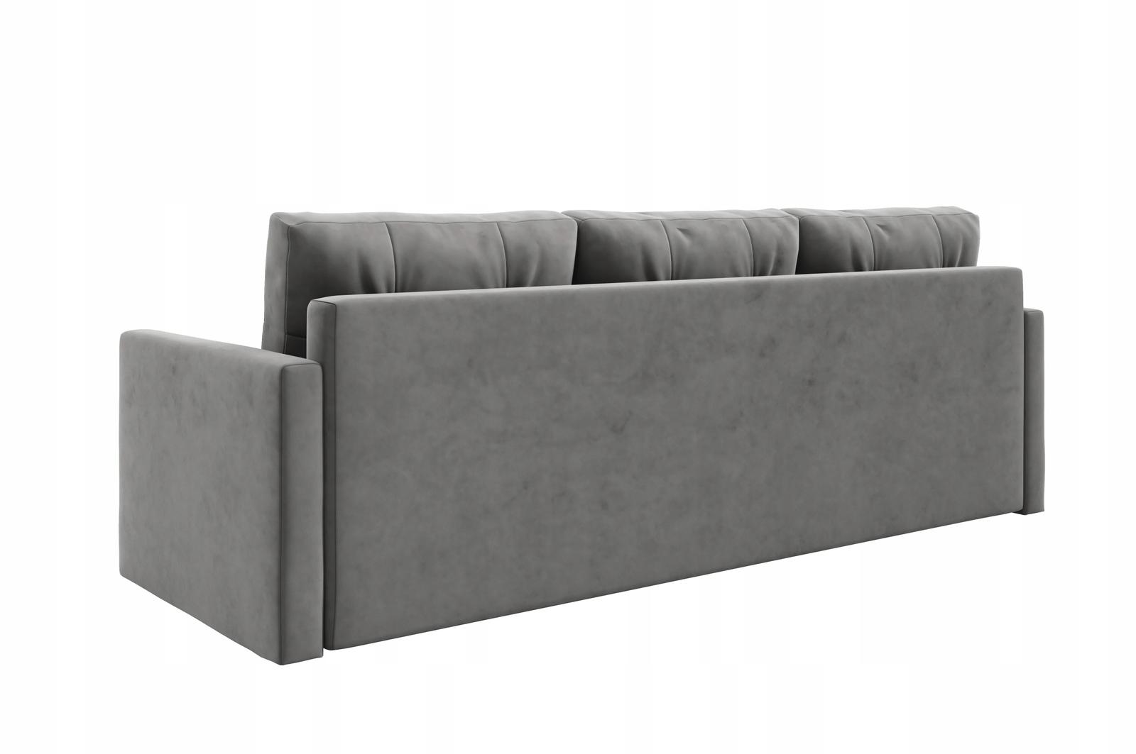 Kanapa IVIO 230x87x86 cm sofa z funkcją spania rozkładana velvet welur ciemnoszara do salonu nr. 5