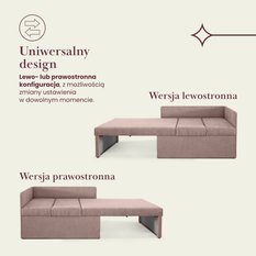 Sofa rozkładana dziecięca Viluś 108x81x78 cm narożnik jednoosobowy do pokoju z funkcją spania i przechowywania dla dzieci różowy - Miniaturka zdjęcia nr 4