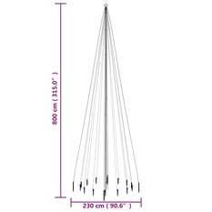 Choinka 800 cm z kołkiem gruntowym 1134 LED świąteczna do ogrodu - Miniaturka zdjęcia nr 10