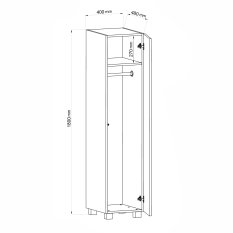 Szafa jednodrzwiowa 40x48x180 cm słupek biały - Miniaturka zdjęcia nr 6