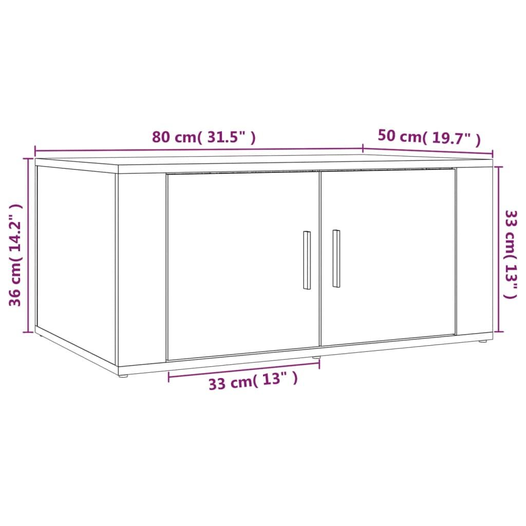 Stolik kawowy 80x50x36 cm z półką z drzwiczkami brązowy dąb do salonu nr. 9