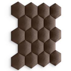 Panele tapicerowane 26x30 cm na ścianę hexagon brązowy - Miniaturka zdjęcia nr 5