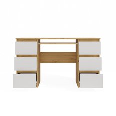 Biurko Kuba 76x130x51 cm do salonu sypialni biura dąb artisan biel - Miniaturka zdjęcia nr 13