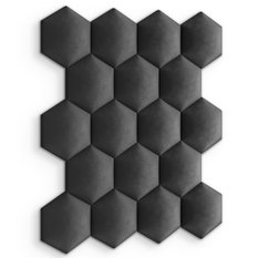 Panele tapicerowane 35x40 cm na ścianę hexagon grafitowy  - Miniaturka zdjęcia nr 3