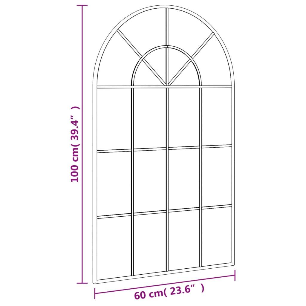 Lustro 60x100 cm ścienne zakończone łukiem żelazo czarne nr. 7