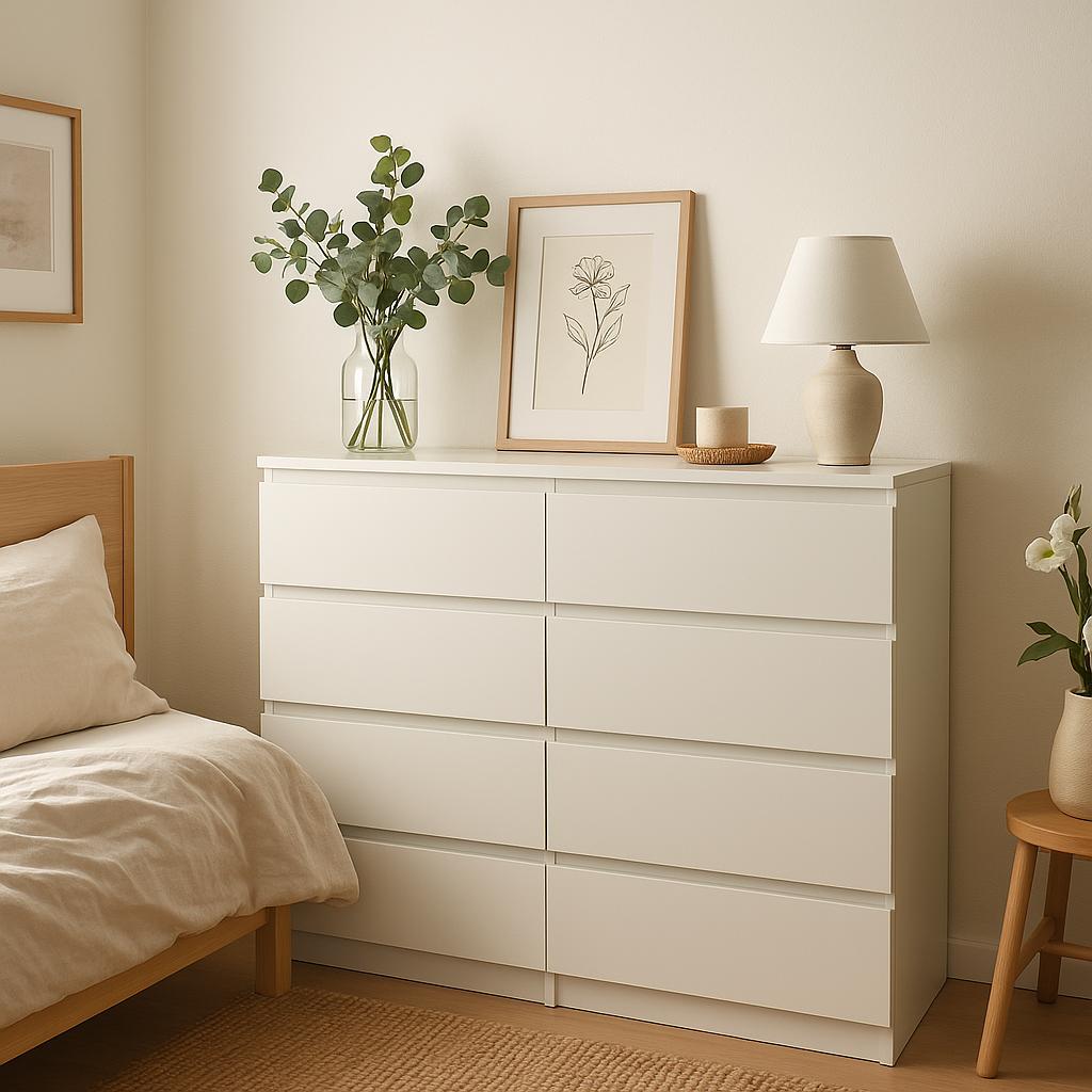 Komoda 100 cm MARTUSIA 100x97x40 cm z szufladami 8 szuflad do sypialni i salonu biała nr. 3