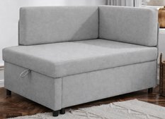 Sofa Viluś 106x75x80 cm szary rozkładana sofa narożna jednoosobowa z funkcją spania i pojemnikiem na pościel - Miniaturka zdjęcia nr 3