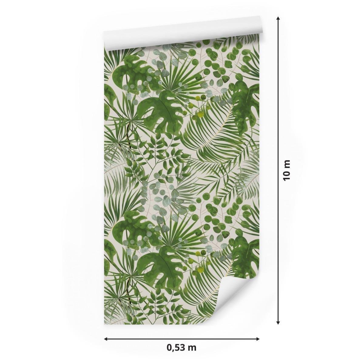 Tapeta W Rolce Egzotyczne LIŚCIE Palma Monstera 53x1000  nr. 2