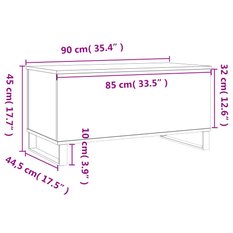 Stolik kawowy 90x44,5x45 cm z rozkładanym blatem ze schowkiem szarość betonu do salonu - Miniaturka zdjęcia nr 11