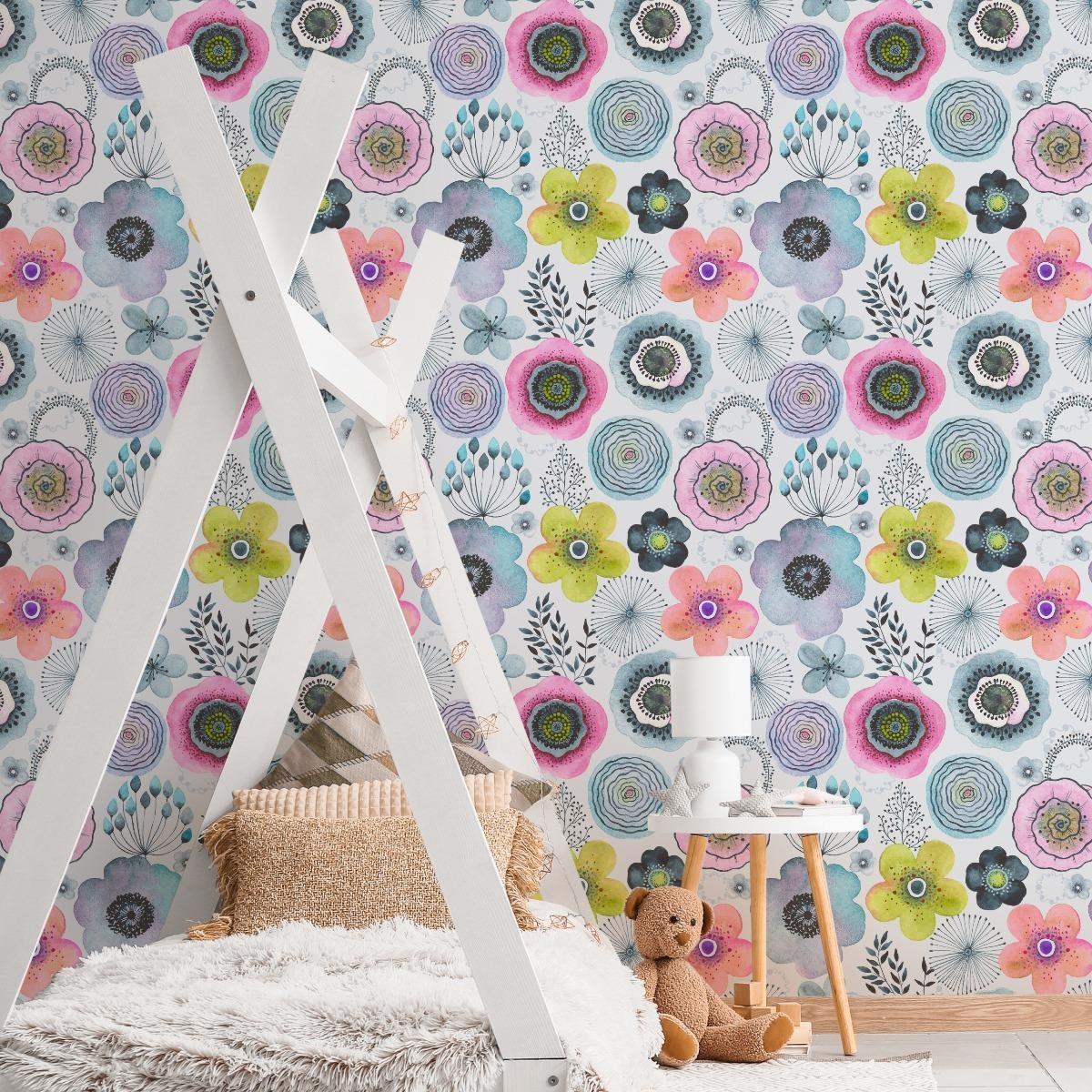 Tapeta Dekoracja Ścienna Nowoczesna do Salonu Kwiaty z Efektem 3D nr. 5