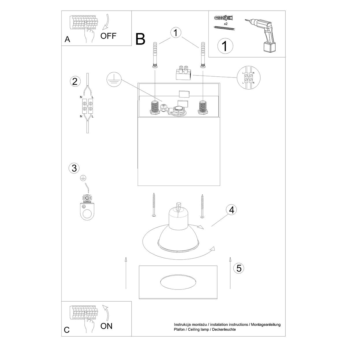 Plafon HATI 10x10x10 cm nowoczesna lampa sufitowa loft biały kwadrat GU10 nr. 6