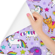 Tapeta dla dzieci – Kolorowe zwierzęta i jednorożce  - Miniaturka zdjęcia nr 3