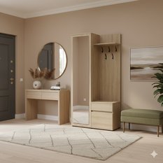 Garderoba do przedpokoju DUO 180x95x35 cm z lustrem wieszakami szafka na buty dąb sonoma  - Miniaturka zdjęcia nr 2