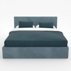 Łóżko tapicerowane do sypialni 180x200x88 cm podwójne z pojemnikiem basic morskie - Miniaturka zdjęcia nr 11
