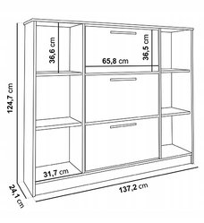 Szafka na buty SZANTY 02 137x124x24 cm Dąb craft czarny do przedpokoju  - Miniaturka zdjęcia nr 6