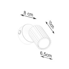 Kinkiet Karbon 16x8x8cm 1xGU10 z włącznikiem beżowy - Miniaturka zdjęcia nr 7