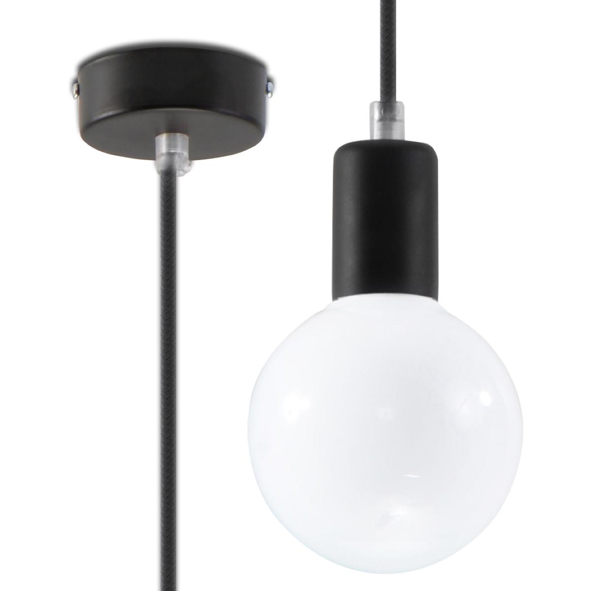 Lampa wisząca EDISON czarna 106x8x8cm nowoczesna E27 do salonu