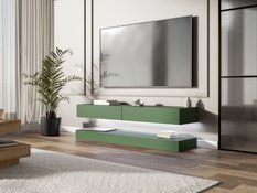 Szafka rtv Fly Smoke Green 140 cm wisząca do salonu zielony - Miniaturka zdjęcia nr 8