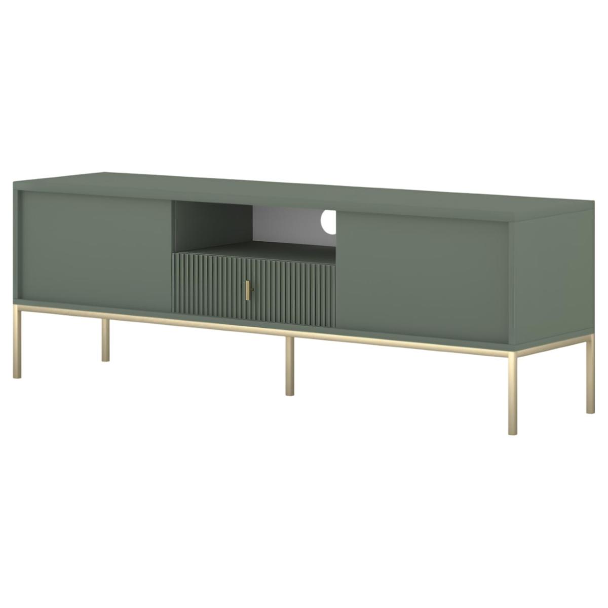 Szafka rtv Maggiore 154 cm zielony do salonu smoke green złoty nr. 3