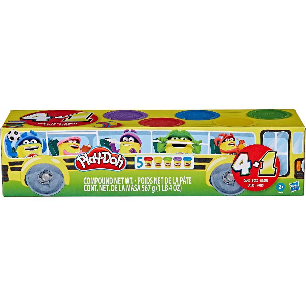 Ciastolina zestaw kolorowych tub autobus 5-pak hasbro 4+1 f7368 play-doh dla dziecka nr. 2