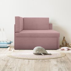 Narożnik dziecięcy Viluś 108x81x78 cm sofa jednoosobowa do pokoju salonu z funkcją spania i przechowywania dla dzieci różowy - Miniaturka zdjęcia nr 11