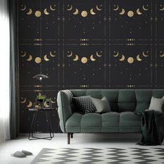 Tapeta Do Sypialni Styl Glamour Fazy KSIĘŻYCA Wzór  - Miniaturka zdjęcia nr 5